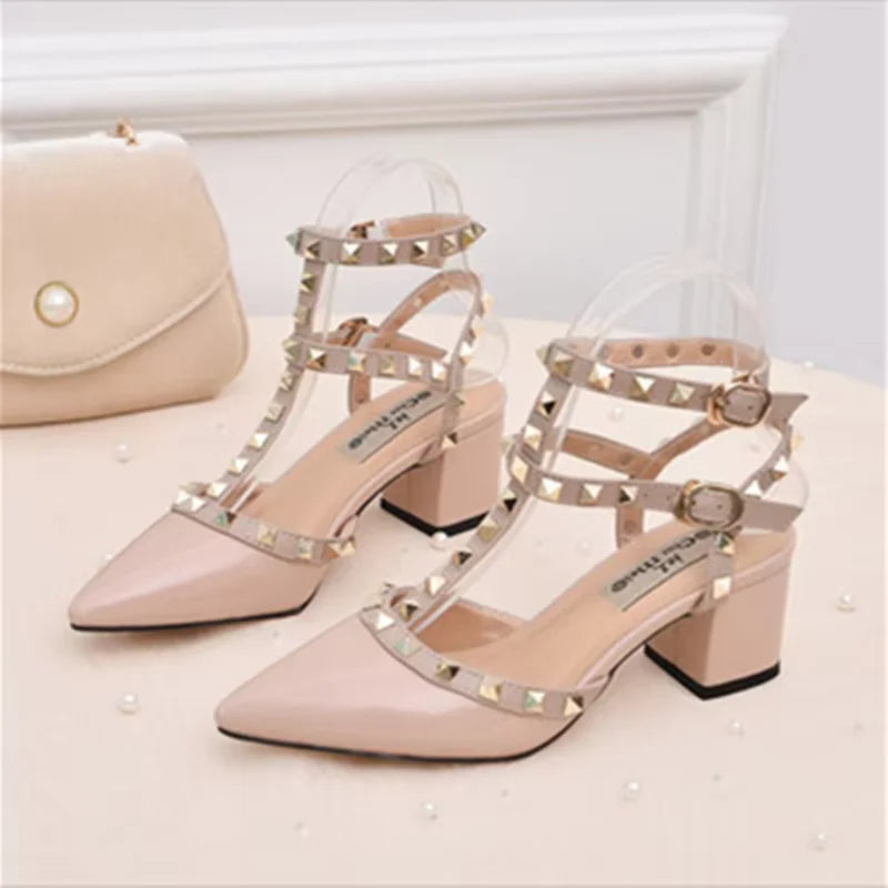 Escarpins Bride T-Strap Talon Carré 5,5cm Cuir Verni Femme – CLEVI Paris
