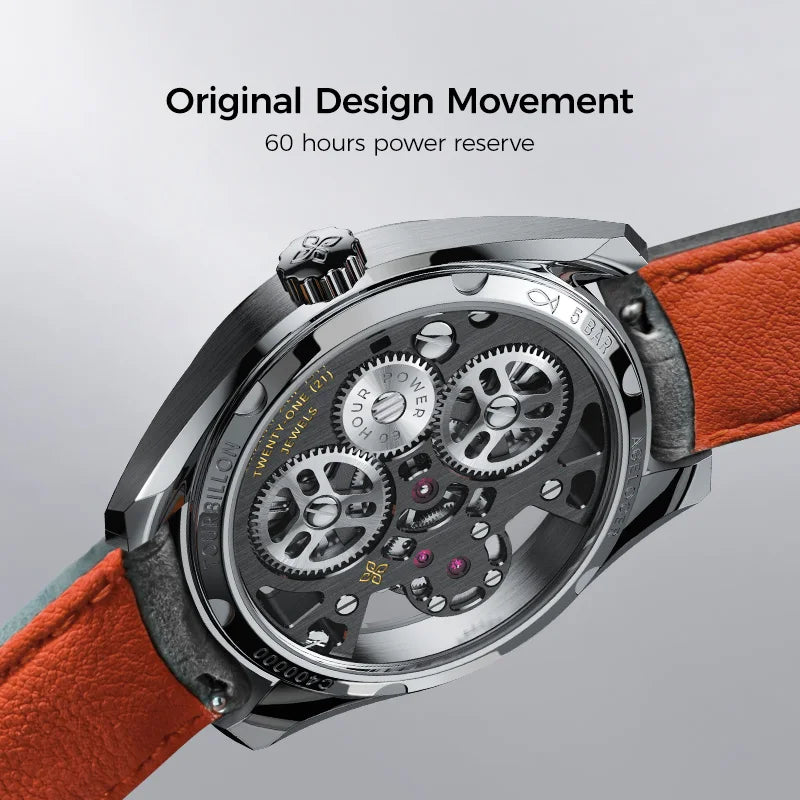 Montre Homme Flying Tourbillon Double Barillet Balancier Libre Design Manta Agelocer Cal.A9301 – CLEVI Paris