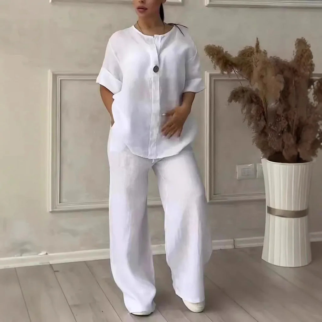 Ensemble femme ample haut et pantalon large – CLEVI Paris