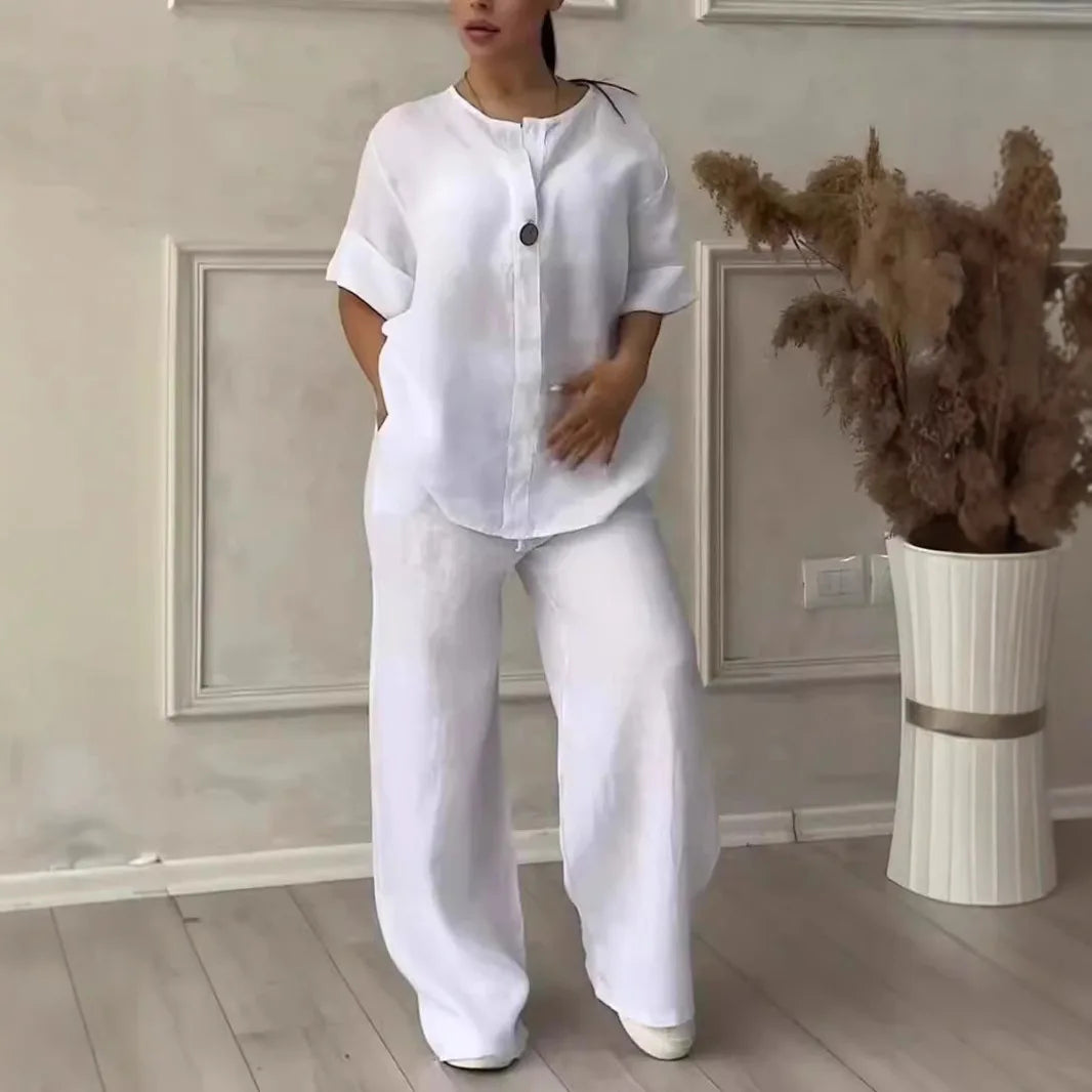 Ensemble femme ample haut et pantalon large – CLEVI Paris