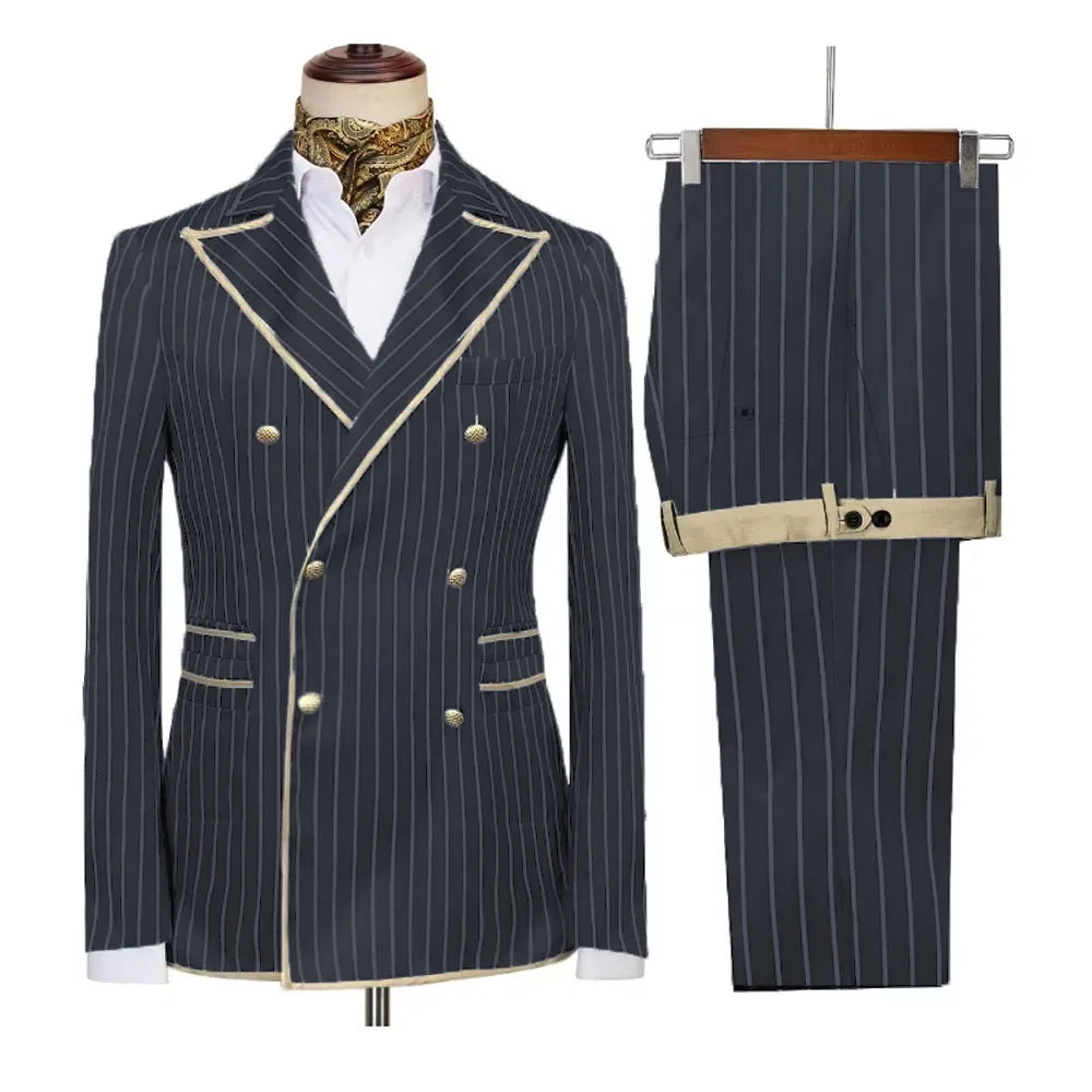 Costume homme rayé 2 pièces – CLEVI Paris