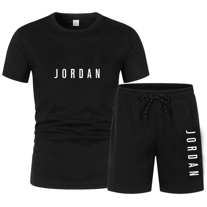 Ensemble Homme T-Shirt Col Rond + Short Imprimé Digital Casual Sport Été – CLEVI Paris