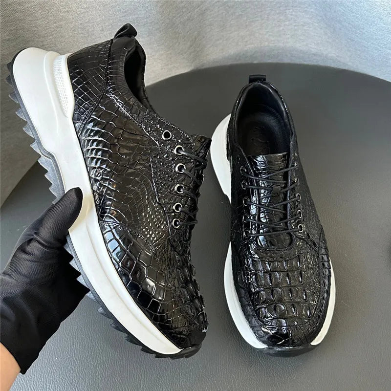 Sneakers basses homme noires à lacets – CLEVI Paris