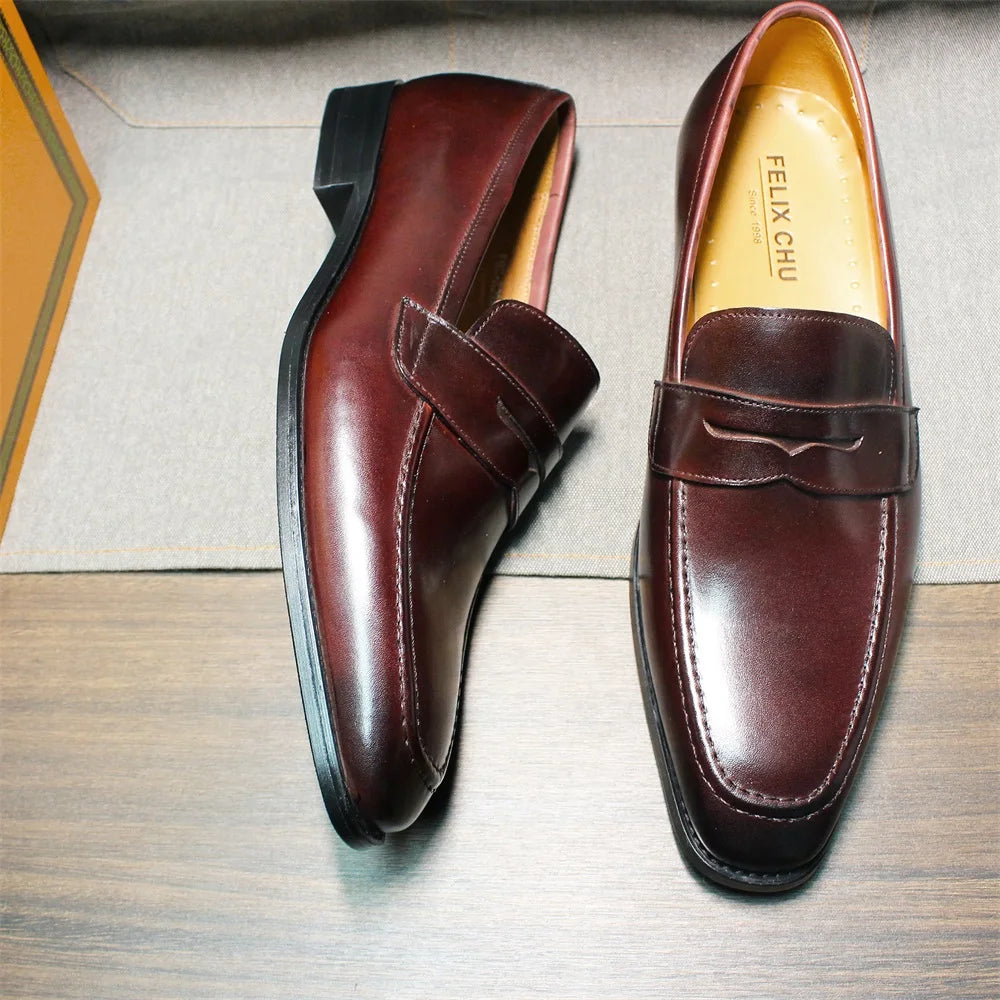 Mocassins en cuir à enfiler pour homme – CLEVI Paris