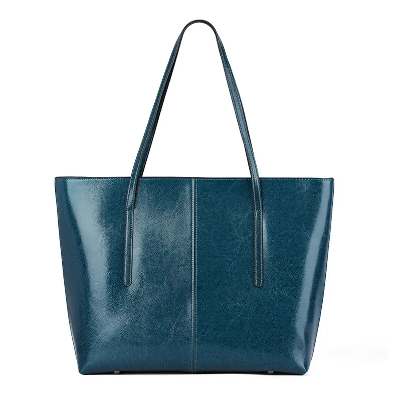 Tote Bag Cuir Véritable Femme Grande Capacité Bureau Style Vintage Élégant – CLEVI Paris