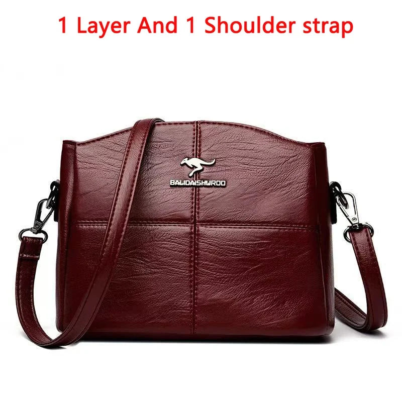 Sac Croisé Cuir Véritable Motif Alligator 3 Poches – CLEVI Paris