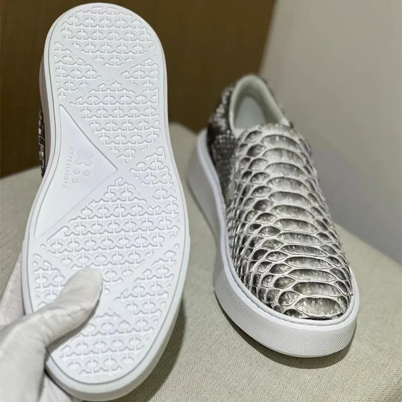 Mocassins homme gris en cuir – CLEVI Paris