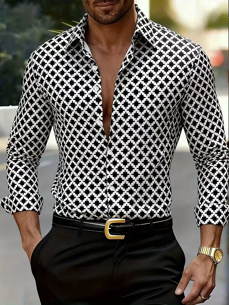 Chemise homme rayée en polyester – CLEVI Paris