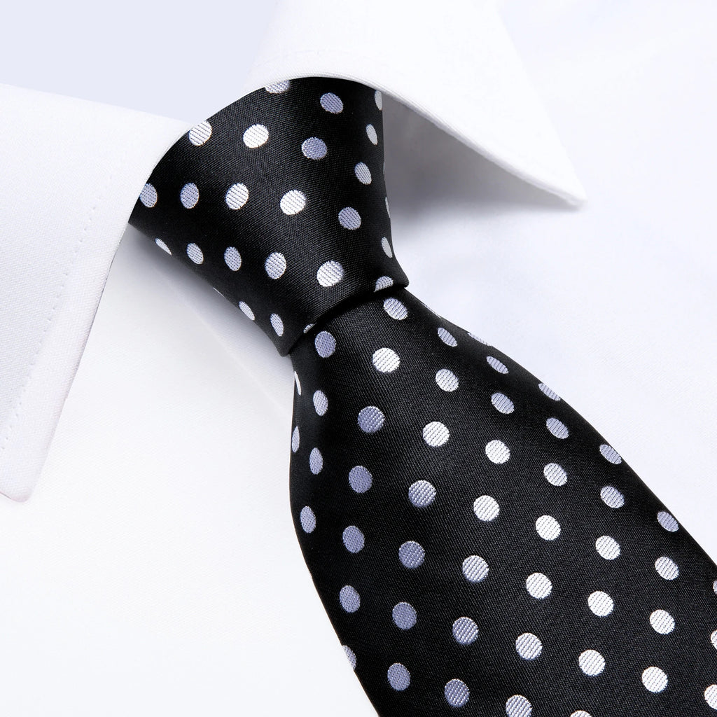 Coffret cravate homme à pois, pochette et boutons – CLEVI Paris