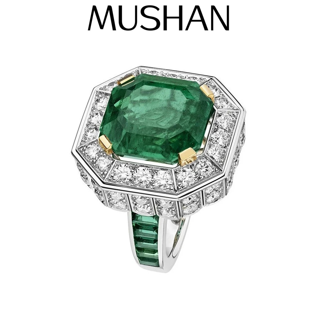 Bague Alliance Émeraude Argent 925 Diamant 12ct – CLEVI Paris
