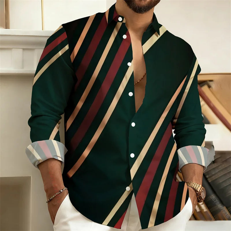 Chemise imprimée homme manches longues – CLEVI Paris