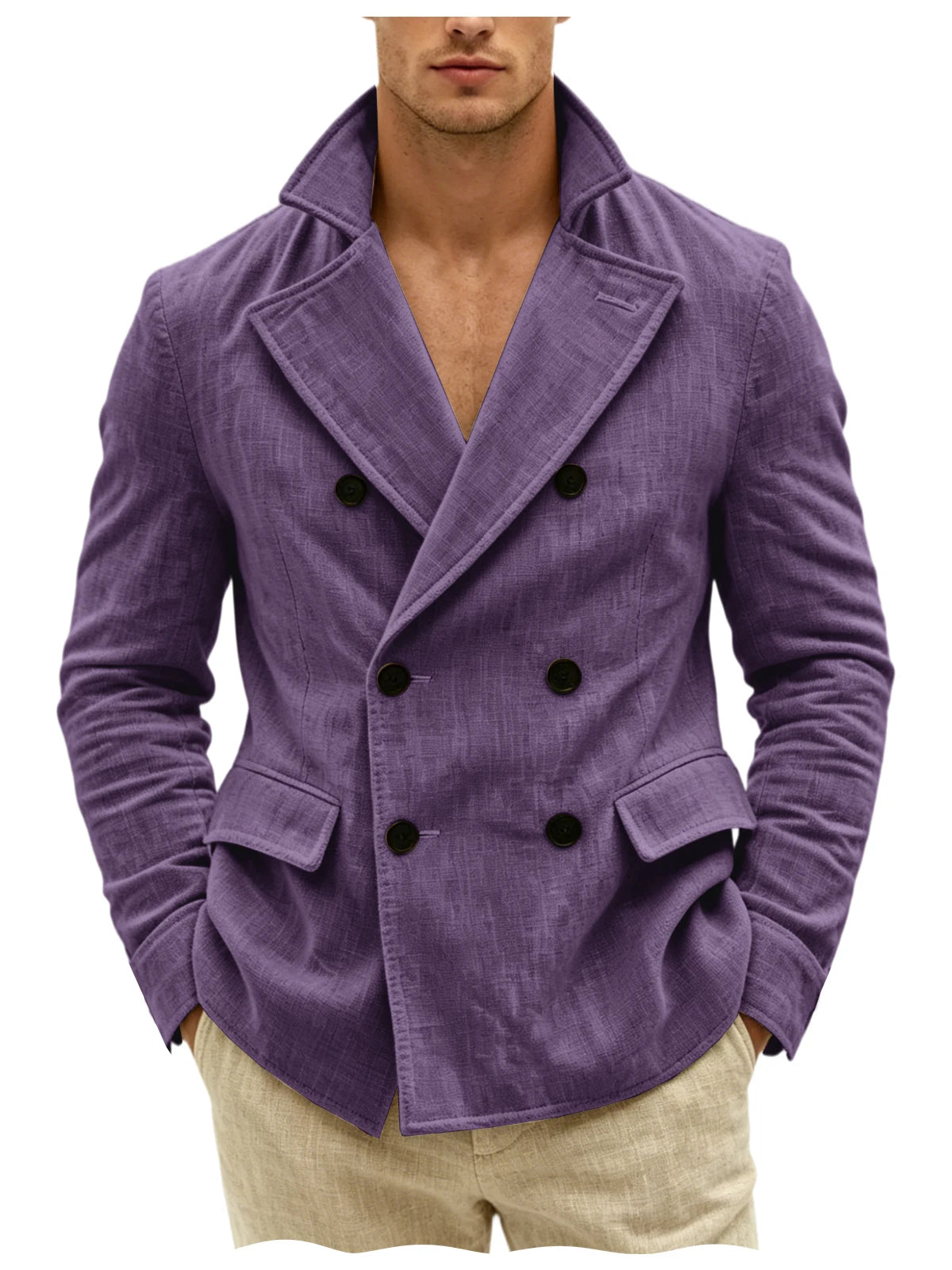 Blazer Croisé Lin Homme – CLEVI Paris