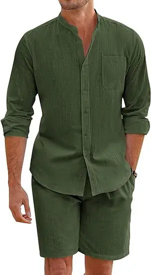 Ensemble homme chemise et short en coton – CLEVI Paris