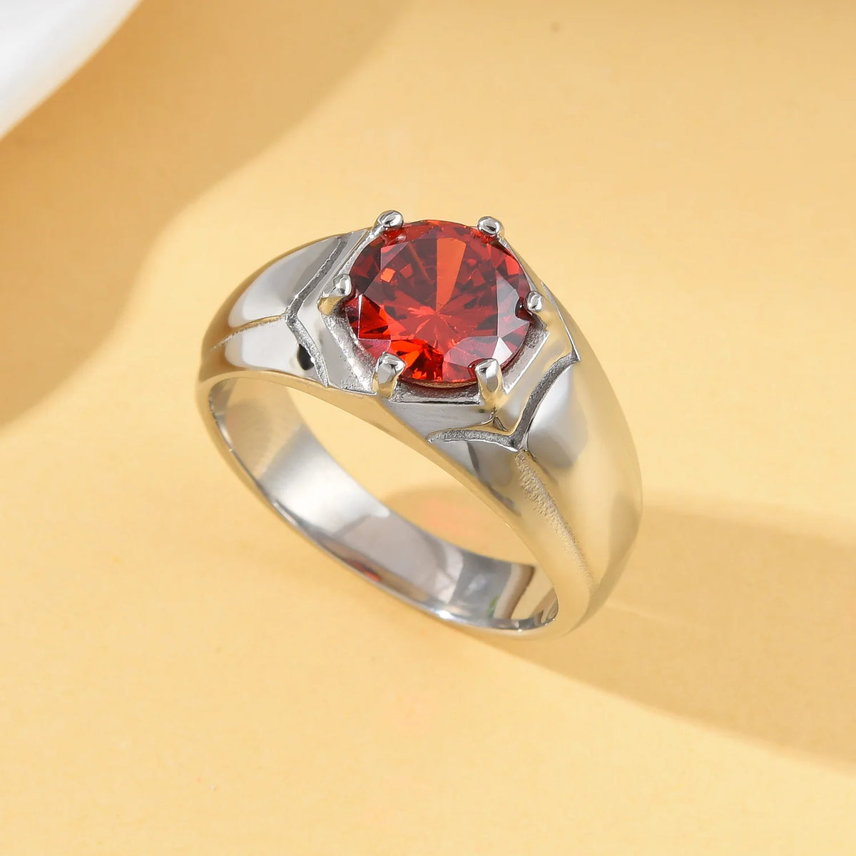 Bague Homme Géométrique en Acier Inoxydable – CLEVI Paris