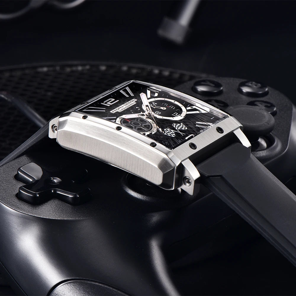 Montre Homme Quartz Racing Multifonction Boîtier Rectangle Pagani Design PD-1725 – CLEVI Paris