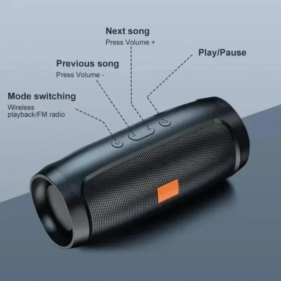 Enceinte Bluetooth Portable Lenovo TF – Stéréo Dual, Subwoofer, FM, TF/USB, IPX5, 12H