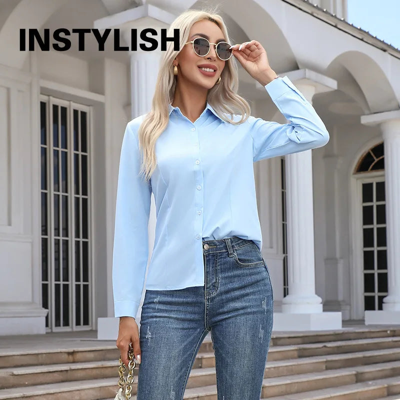 Chemisier uni à boutons femme – CLEVI Paris
