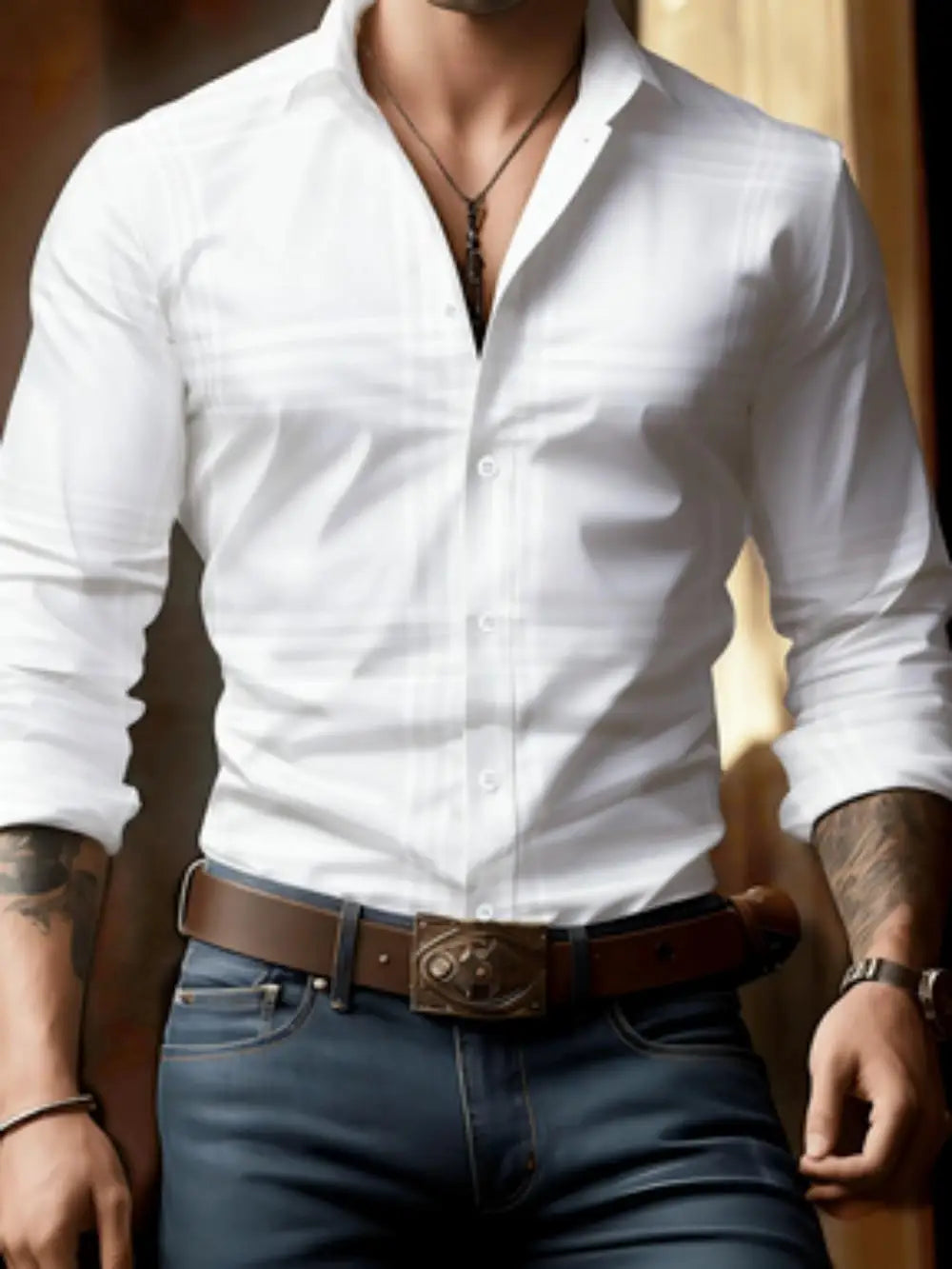 Chemise homme classique rayée en soie – CLEVI Paris