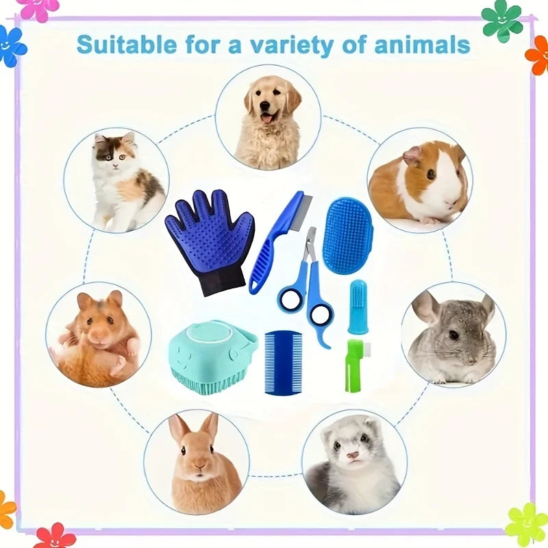 Kit de toilettage animaux 8 pièces avec peignes – CLEVI Paris
