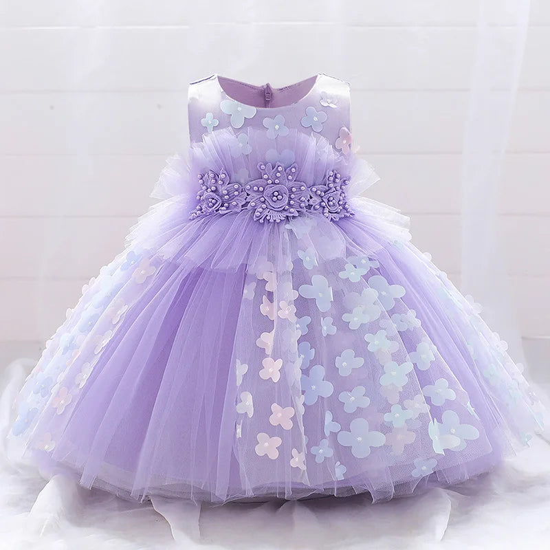Robe cérémonie bébé fille à fleurs – CLEVI Paris