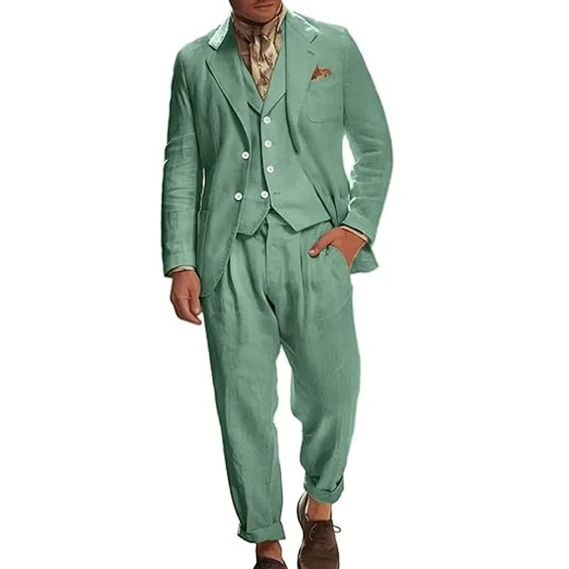 Costume Lin Homme 3 Pièces – CLEVI Paris