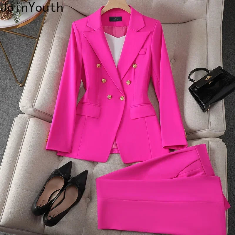 Ensemble femme blazer et pantalon droit – CLEVI Paris