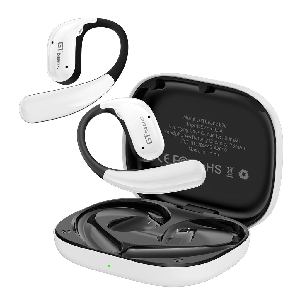 Écouteurs Open-Ear GTbeans BT 6.0 IP55 56h 4 Micros Siri – CLEVI Paris