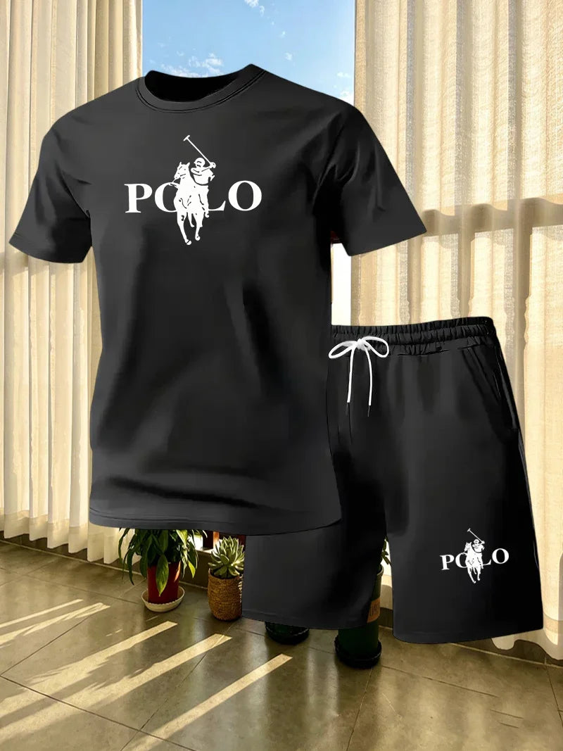Ensemble homme imprimé t-shirt et short à poches – CLEVI Paris