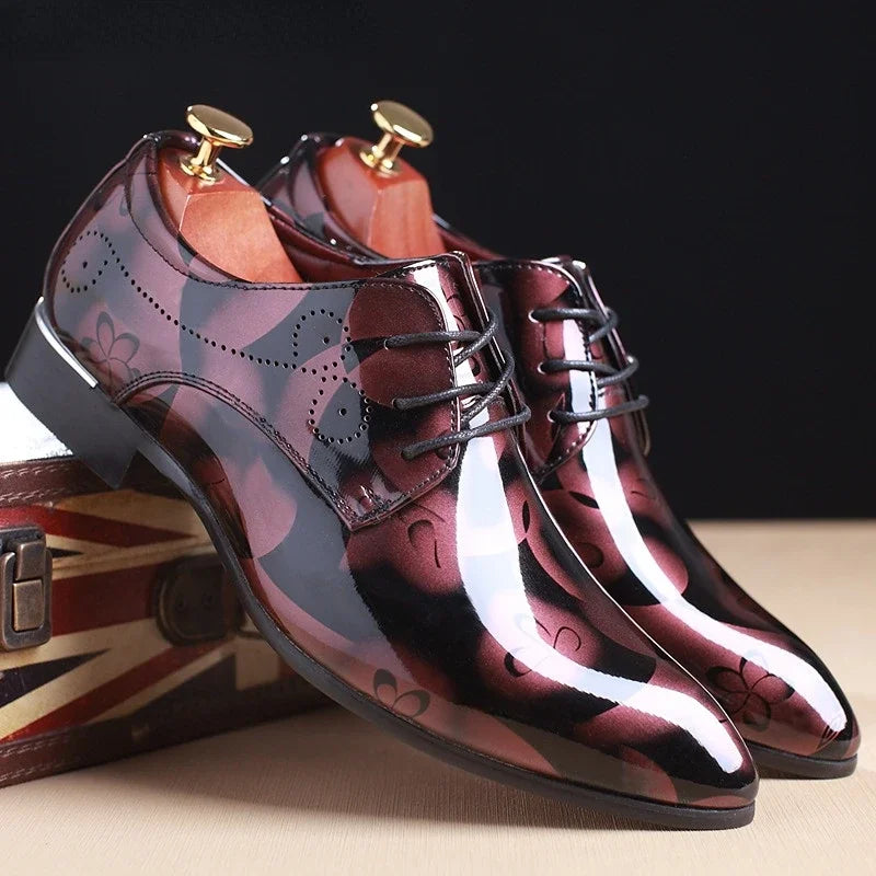 Derbies homme vernies à motif floral – CLEVI Paris