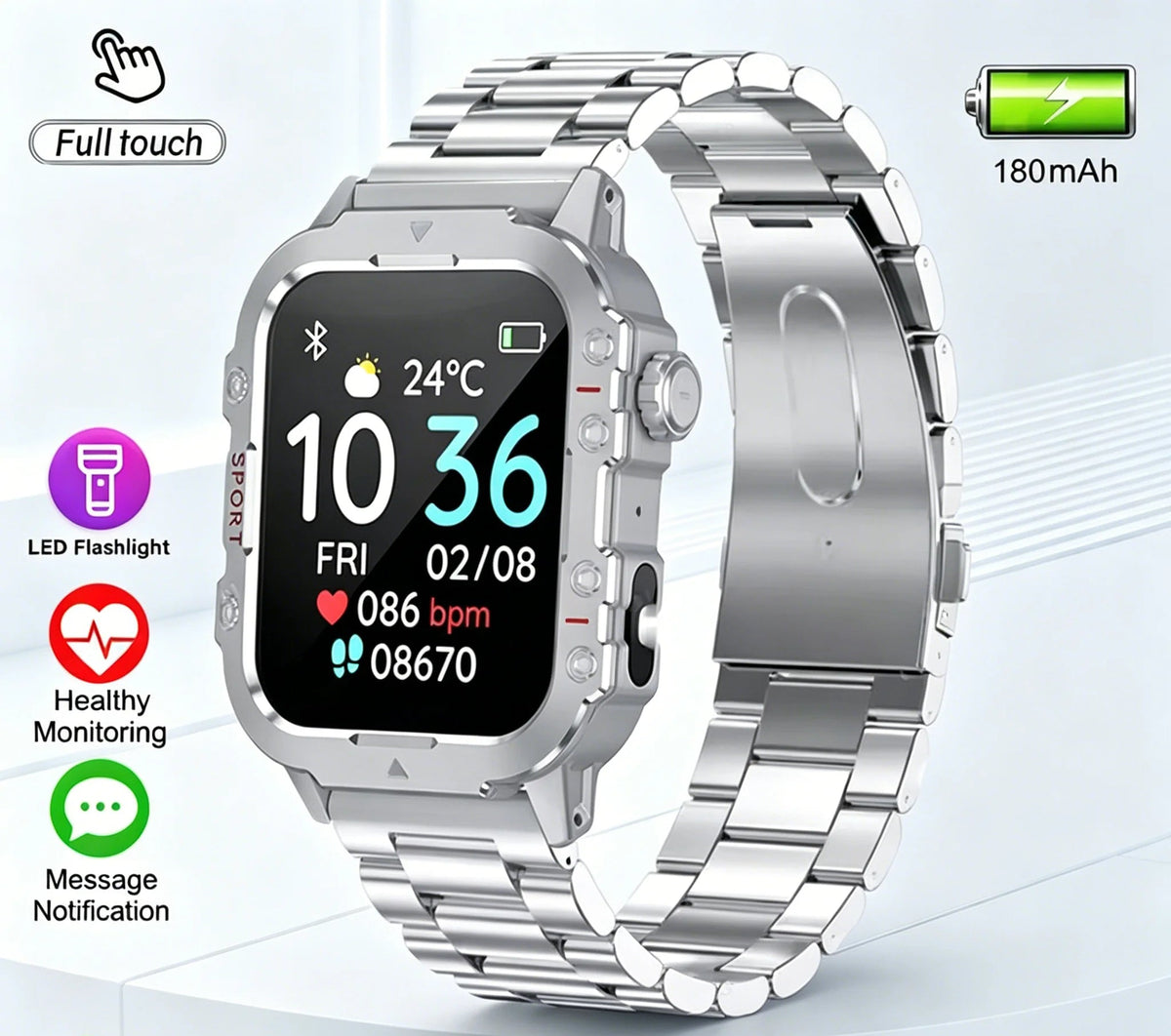 Montre Ola Esporte Bluetooth et lampe torche – CLEVI Paris