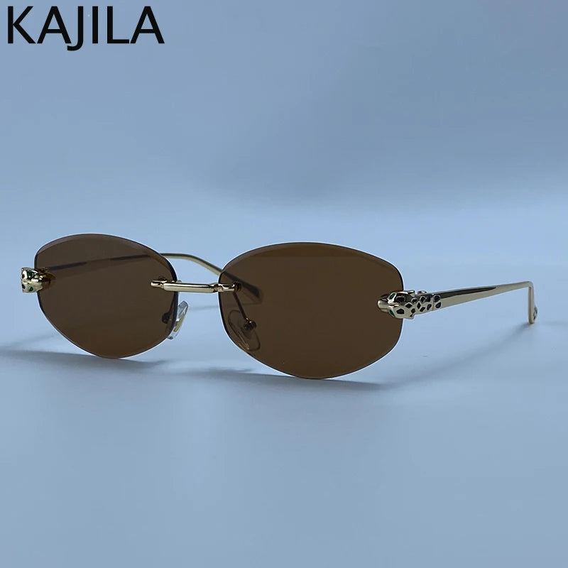 Lunettes femme sans monture détail léopard – CLEVI Paris