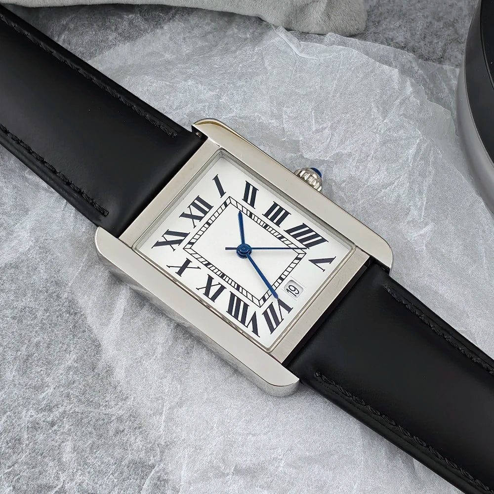 Montre Homme Quartz Carrée Acier 316L Saphir Chiffres Romains Business 30M – CLEVI Paris