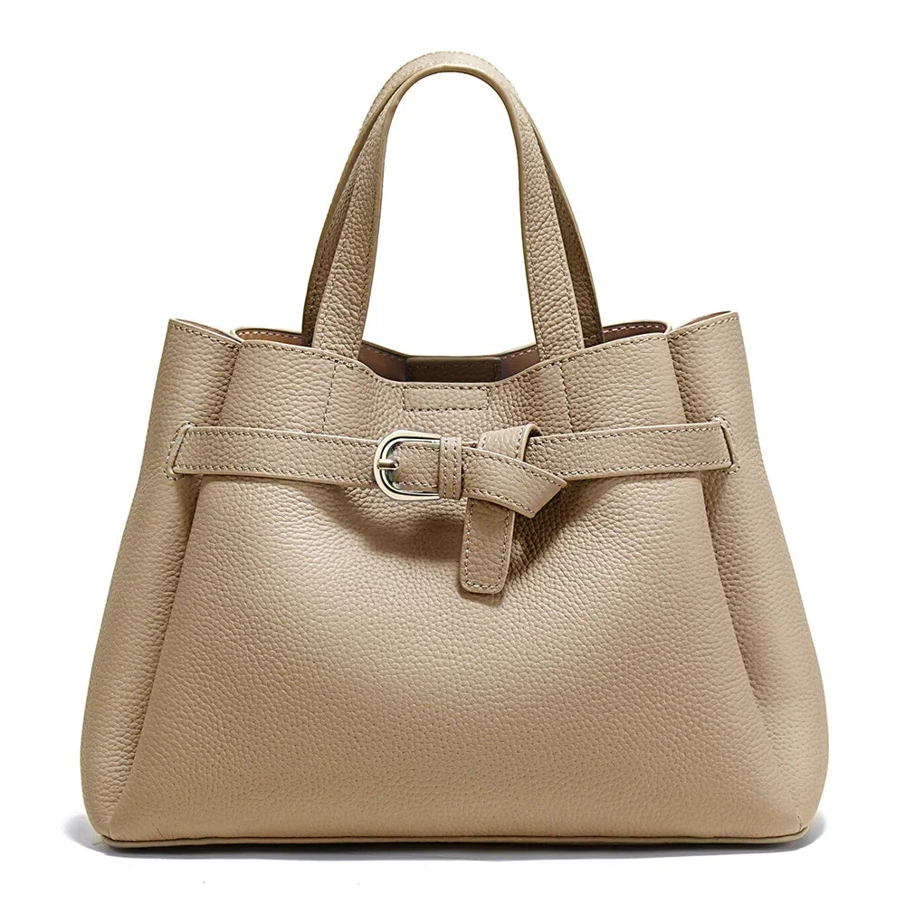 Sac Seau Femme Cuir Véritable Rivets Fermeture Zip – CLEVI Paris