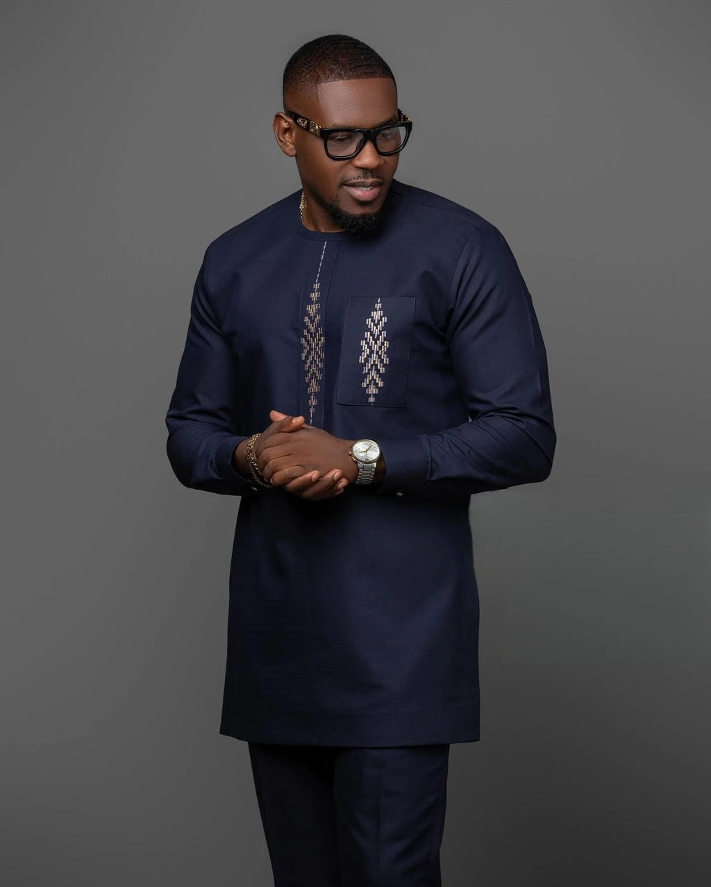 Kaftan Dashiki Homme 2 Pièces Brodé Manches Longues Col Rond + Pantalon Élastique Style Africain Mariage Fête M-4XL – CLEVI Paris