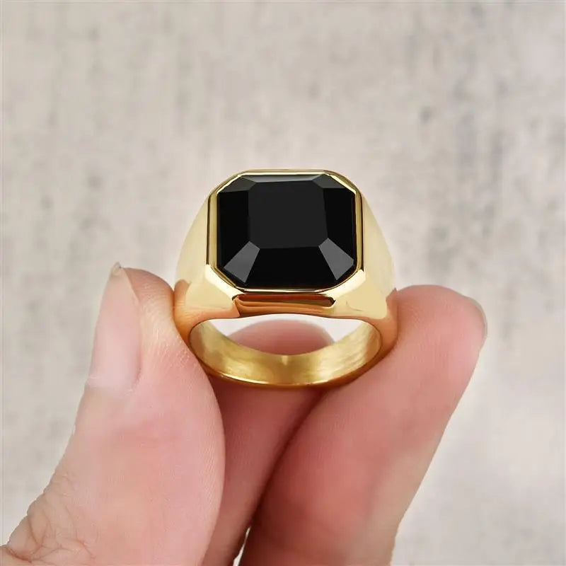 Bague Homme en Acier Inoxydable et Zircon – CLEVI Paris