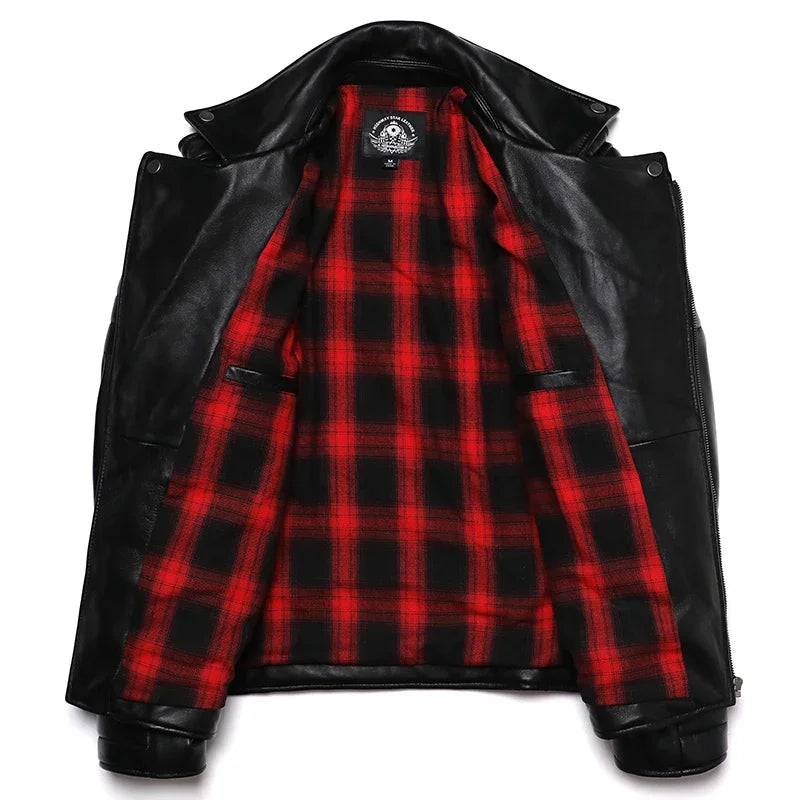 Blouson homme cuir de mouton noir zippé – CLEVI Paris