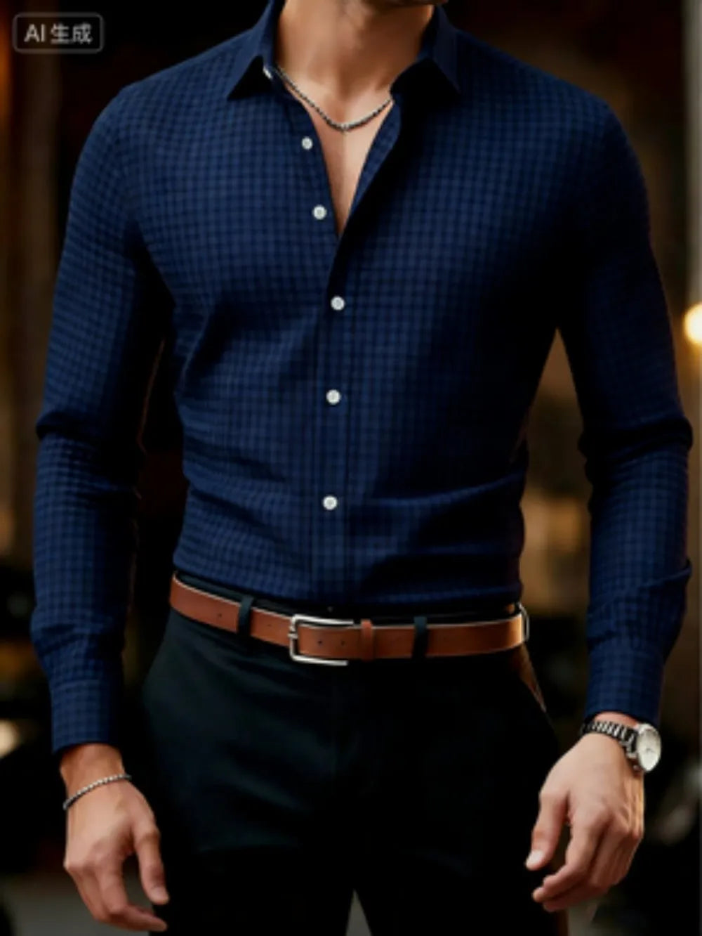 Chemise homme à carreaux en soie – CLEVI Paris