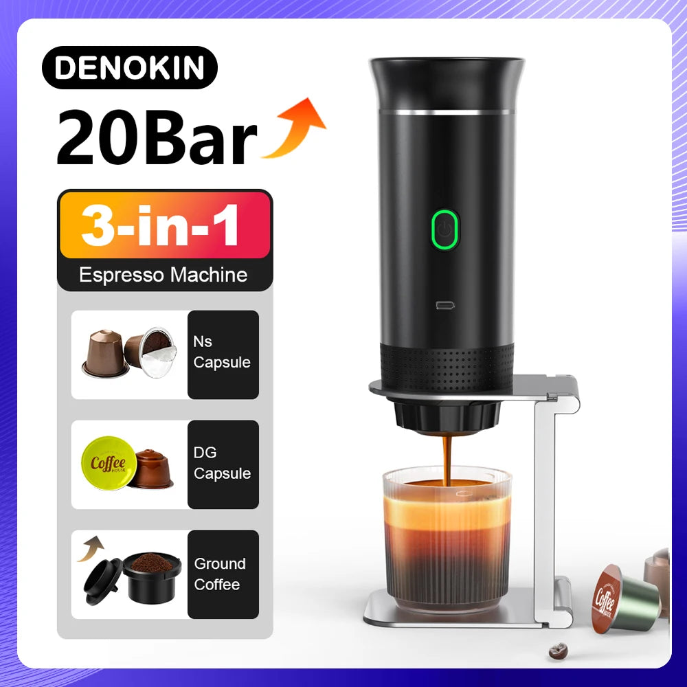 Machine expresso portable 3-en-1 sans fil, 20 bars – CLEVI Paris