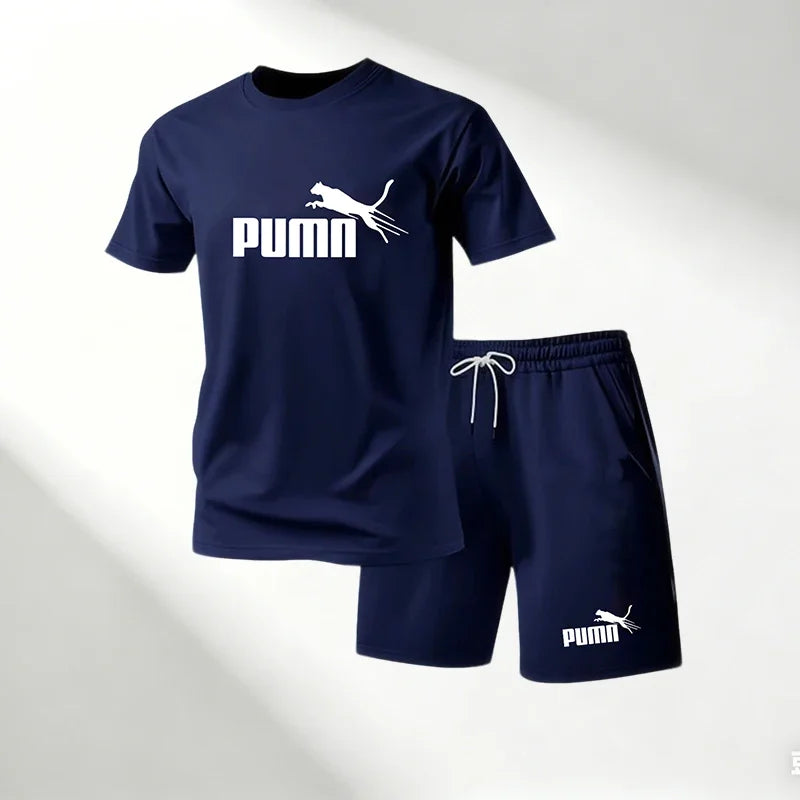 Lot de 2 Ensembles Homme T-Shirt Col Rond + Short Sport Séchage Rapide – CLEVI Paris