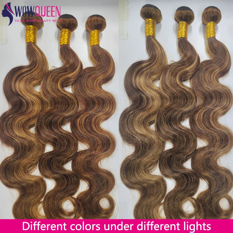 Bundles Body Wave Highlight P4/27 Miel Brun Ombré Cheveux Humains Remy Hair Brésiliens – CLEVI Paris