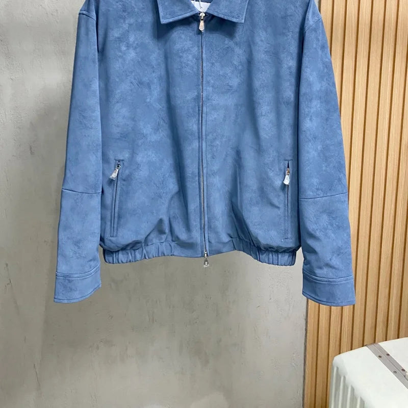 Veste homme effet daim à revers – CLEVI Paris