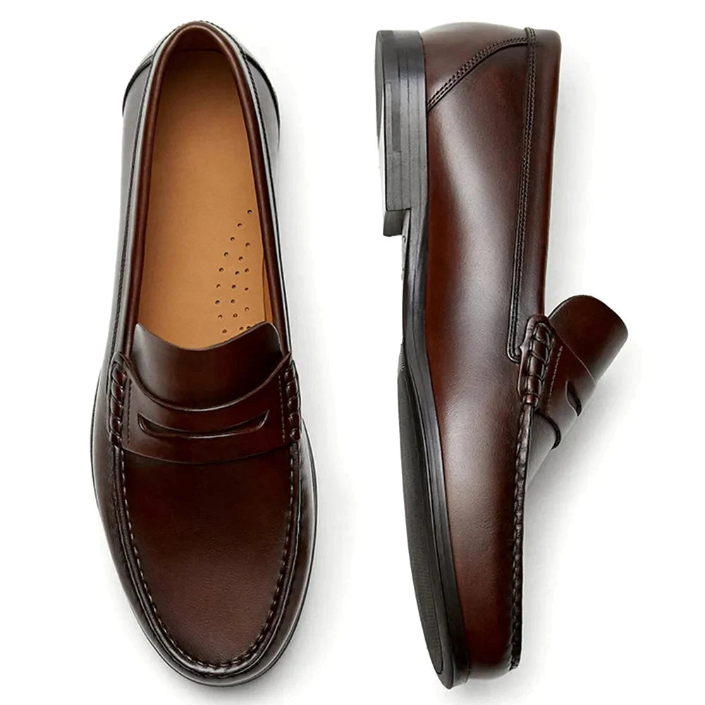 Loafers Mocassins Vintage Homme Cuir de Veau Première Couche Respirant Slip-On | Conduite EU 39-46