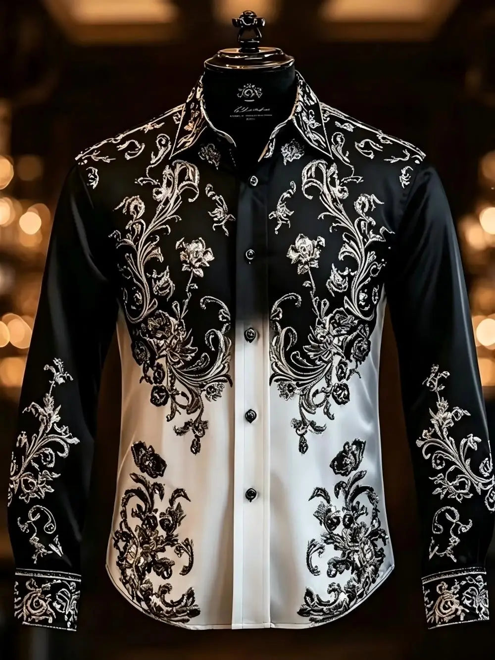 Chemise homme en satin imprimé – CLEVI Paris