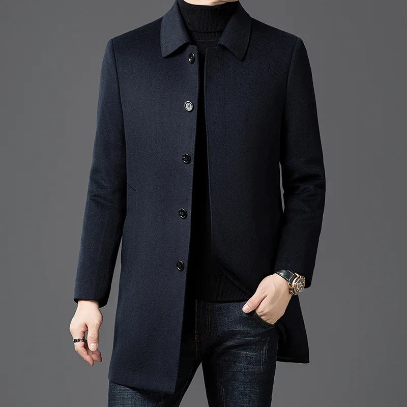 Manteau homme laine et cachemire doublure amovible – CLEVI Paris