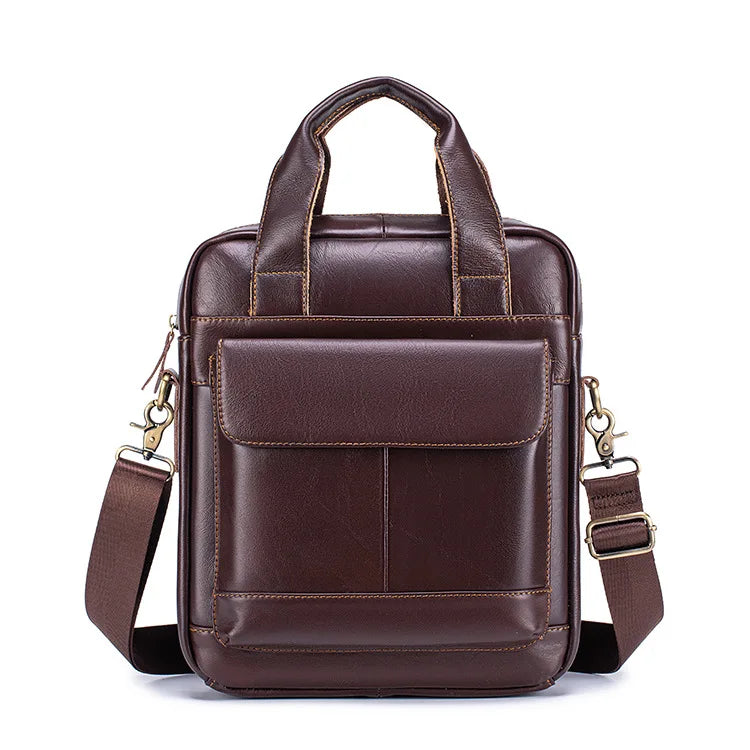 Sacoche Messager Homme Cuir Véritable Vintage 30x26cm – CLEVI Paris