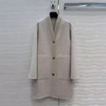 Manteau femme laine et cachemire col V – CLEVI Paris