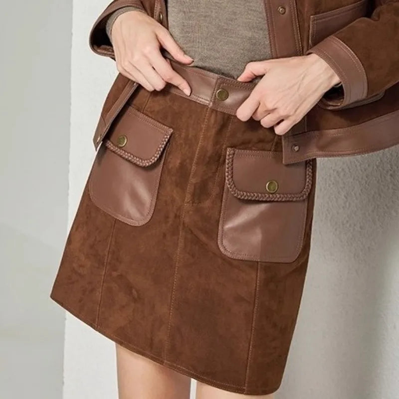 Veste ou jupe femme en cuir de mouton – CLEVI Paris