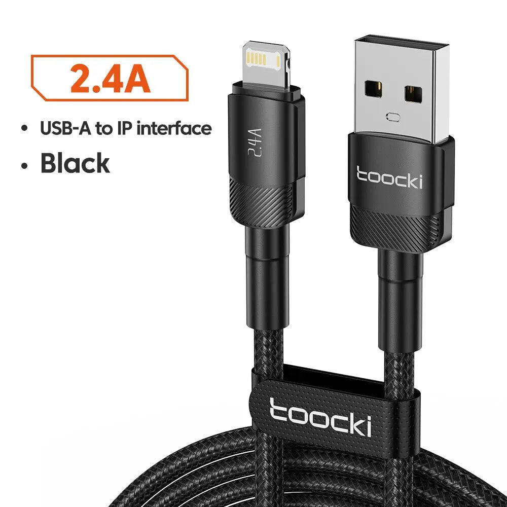 Câble Toocki Charge Rapide USB-C Lightning 60W 100W Tressé – CLEVI Paris