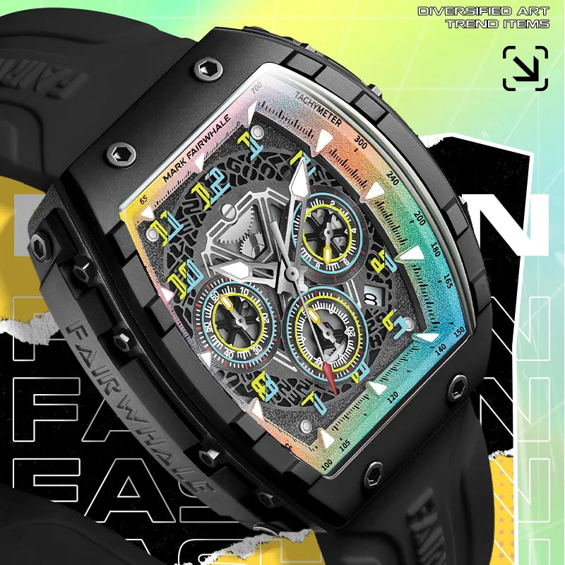 Montre Quartz Chronographe Tonneau Mark Fairwhale FW5001 – CLEVI Paris
