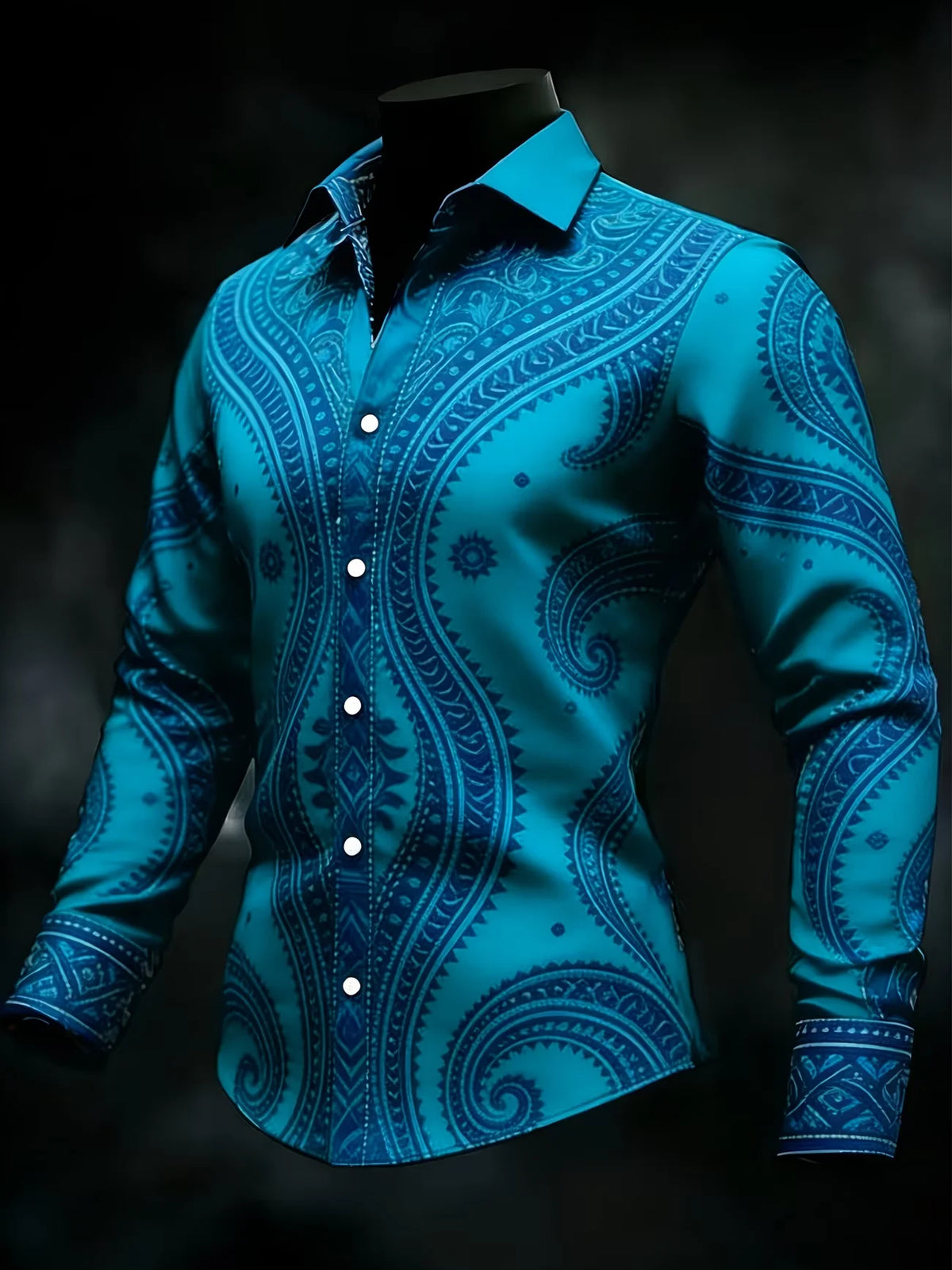 Chemise Homme Paisley à Manches Longues – CLEVI Paris